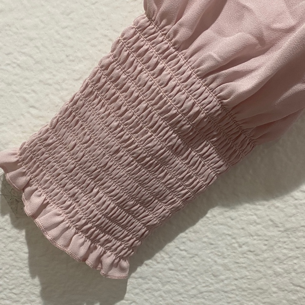 Express Dusty Pink Button-Front Collared Blouse N… - image 3